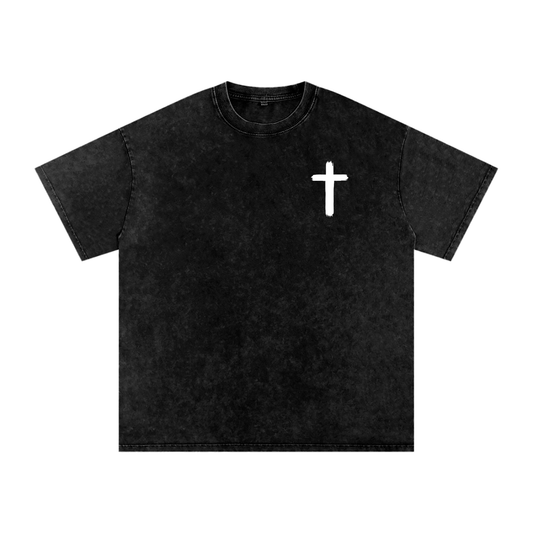 Snow Washed Oversized Cotton T-Shirt