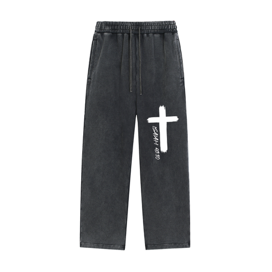Snow Wash Heavyweight Sweatpants Isaiah 41:10