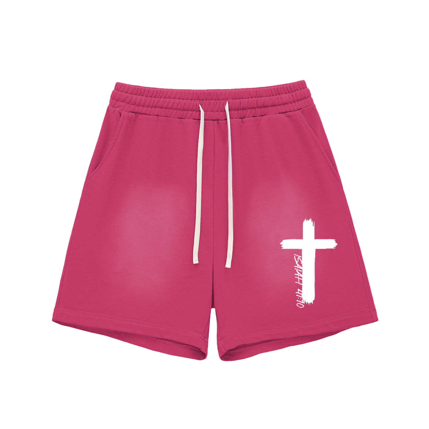 Isaiah 41:10 Sun Fade Raw Edge Cotton Shorts